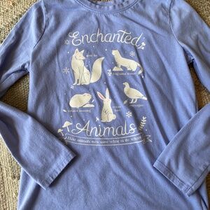 Cat & Jack Sparkle Winter Animals Long-Sleeved T-Shirt - Size Kids’ M (7/8)